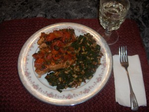 Pan Fried Salmon with spinch
